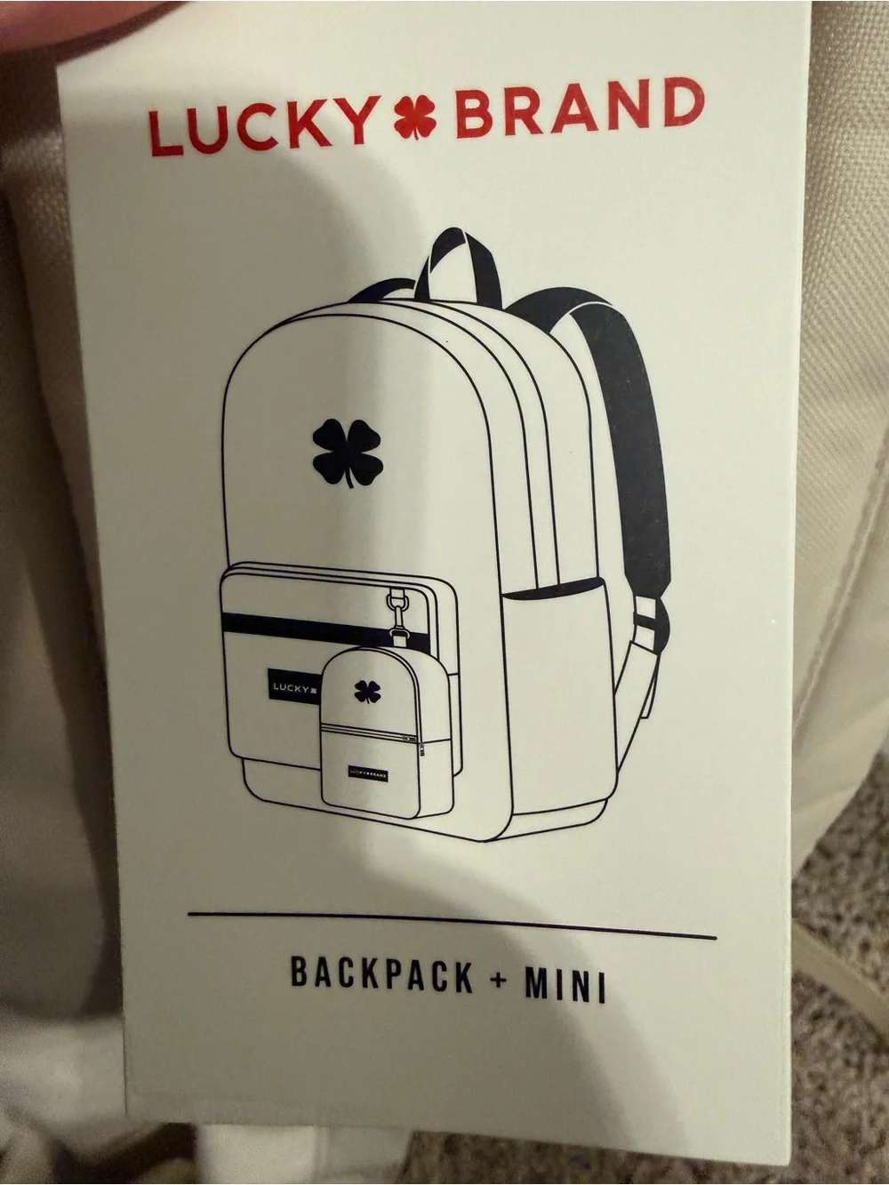 Men's or Women’s Beige Backpack with Mini Pouch